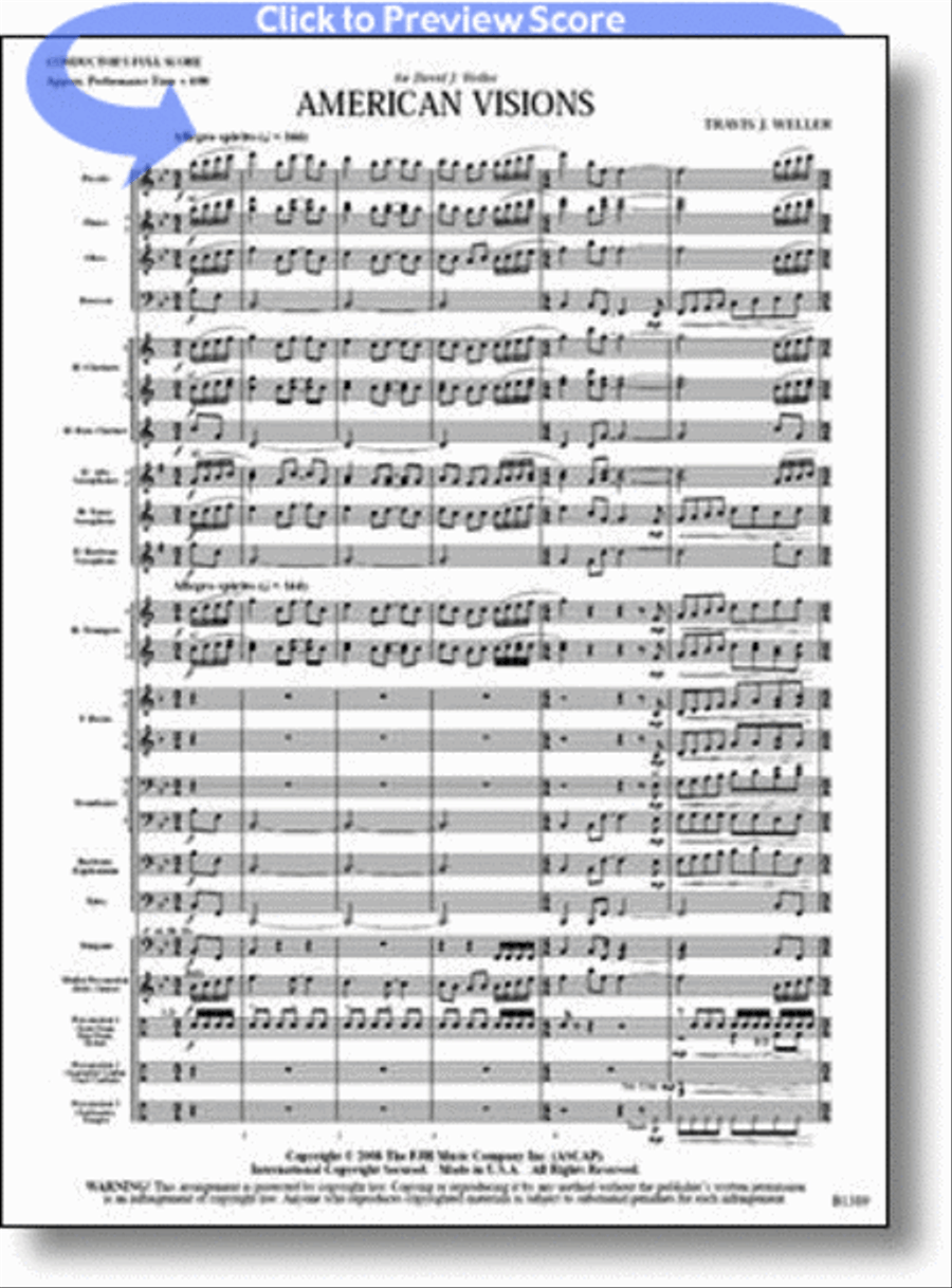 American Visions Concert Band scores gallery preview page 1
