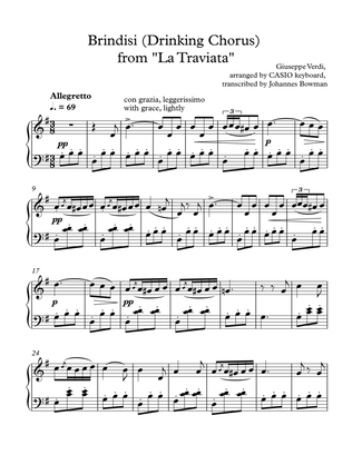 Brindisi (from "La Traviata) (easy piano version)
