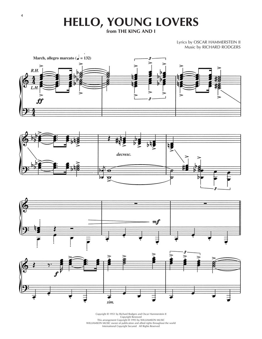 Hello, Young Lovers (from The King And I) (arr. Dick Hyman) Piano Solo scores gallery preview page 1