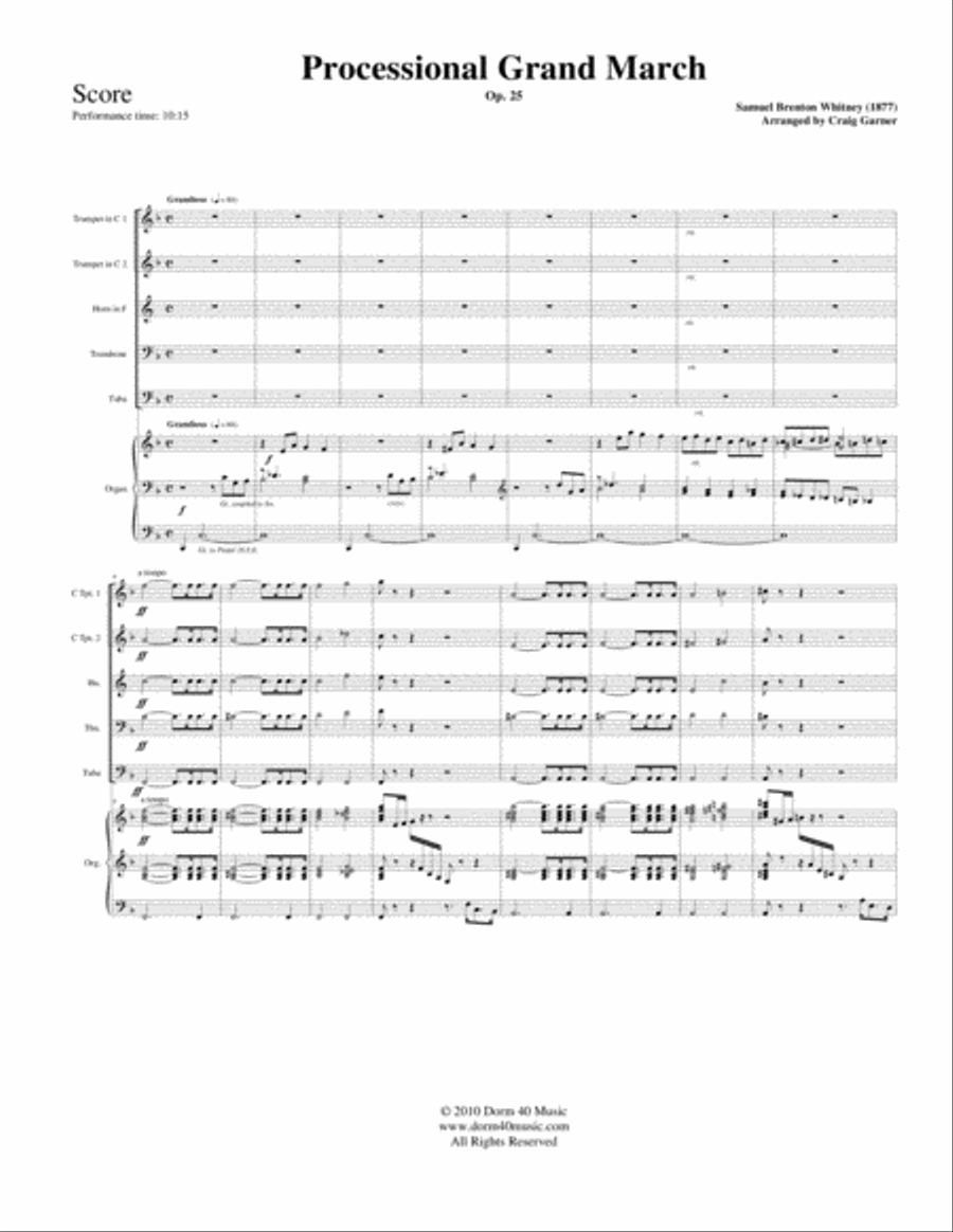 Processional Grand March, Op. 25 (for Organ and Brass Quintet) Brass Ensemble scores gallery preview page 2