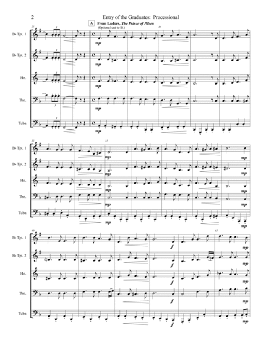 Entry of the Graduates: Processional Brass Ensemble scores gallery preview page 3