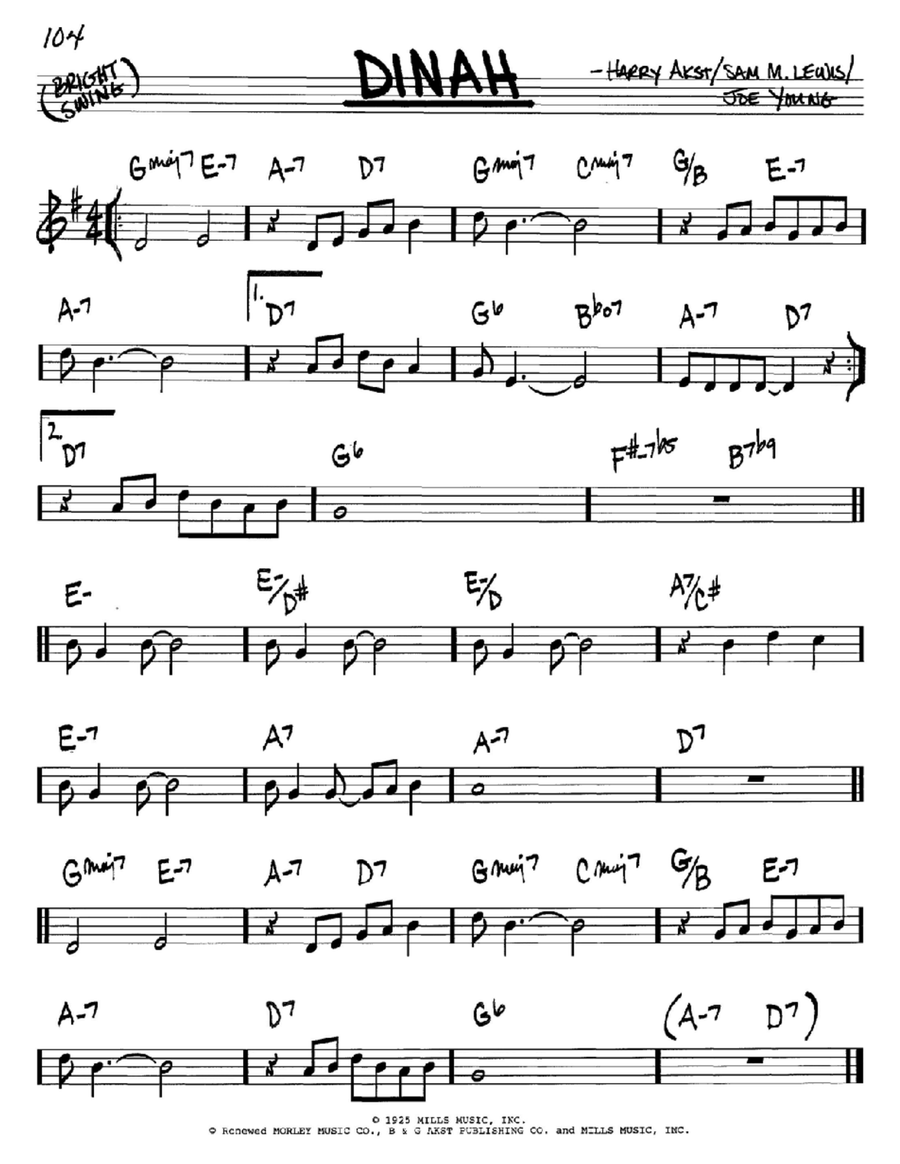 Dinah Dinah Piano scores gallery preview page 1
