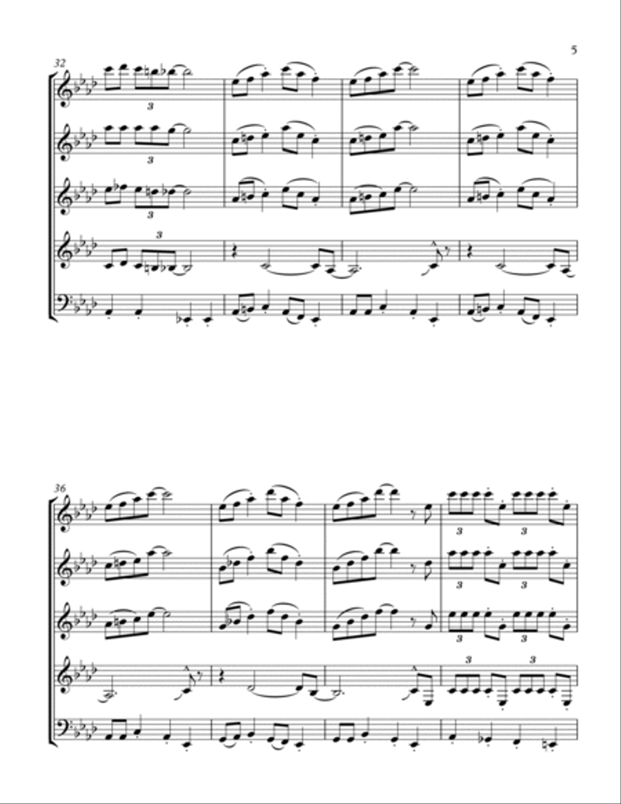 Harlem Love Call: Wind Quintet Woodwind Quintet scores gallery preview page 5