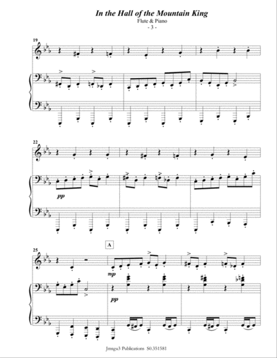 Grieg: Hall of the Mountain King from Peer Gynt Suite for Flute & Piano Flute Solo scores gallery preview page 4