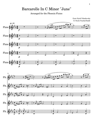 Barcarolle In C Minor "June" Score