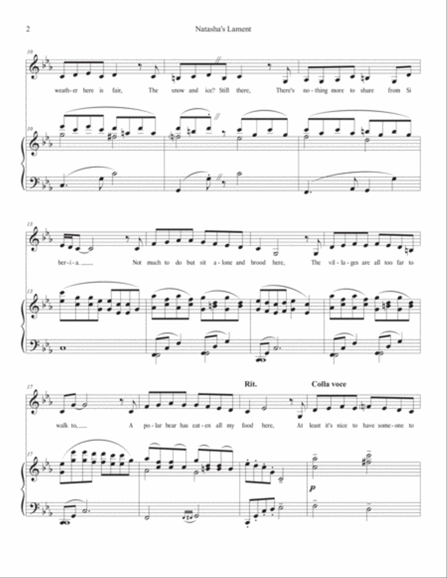 Natasha's Lament Natasha's Lament Voice Solo scores gallery preview page 2