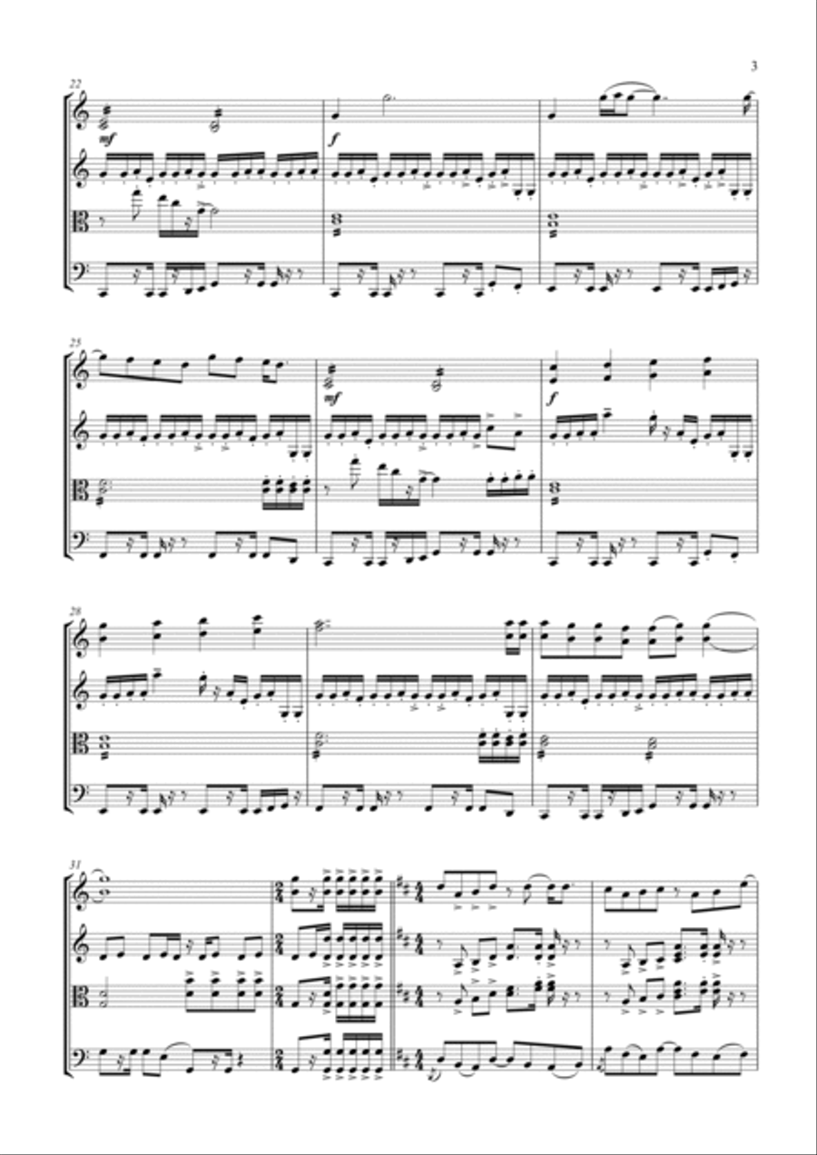 Come On Eileen String Quartet scores gallery preview page 3