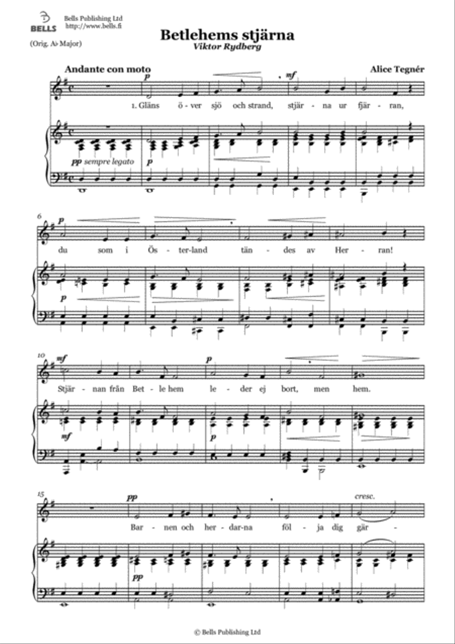 Betlehems stjarna (G Major) Voice Solo scores gallery preview page 1