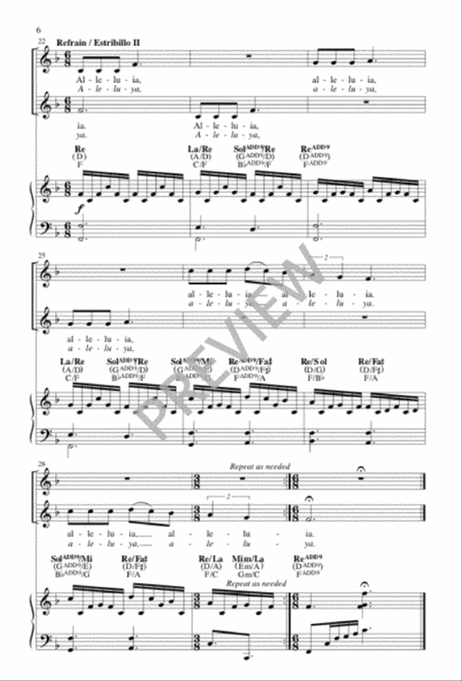 Alleluia: Song of the Spirit / Aleluya: Canto del Espíritu Unison Choir scores gallery preview page 6