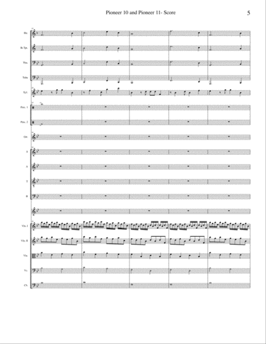 Pioneer 10 and Pioneer 11 from Space Probes 4-Part scores gallery preview page 5