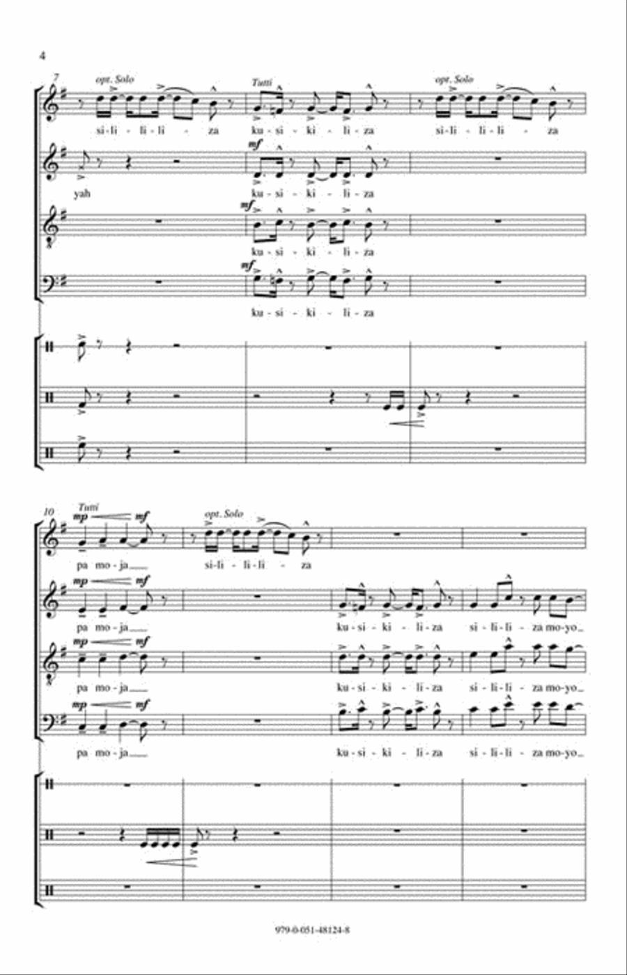 Sililiza (Hear Me) 4-Part scores gallery preview page 3
