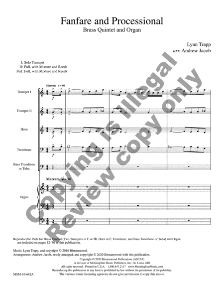 Fanfare and Processional (Brass Quintet Score and Parts)