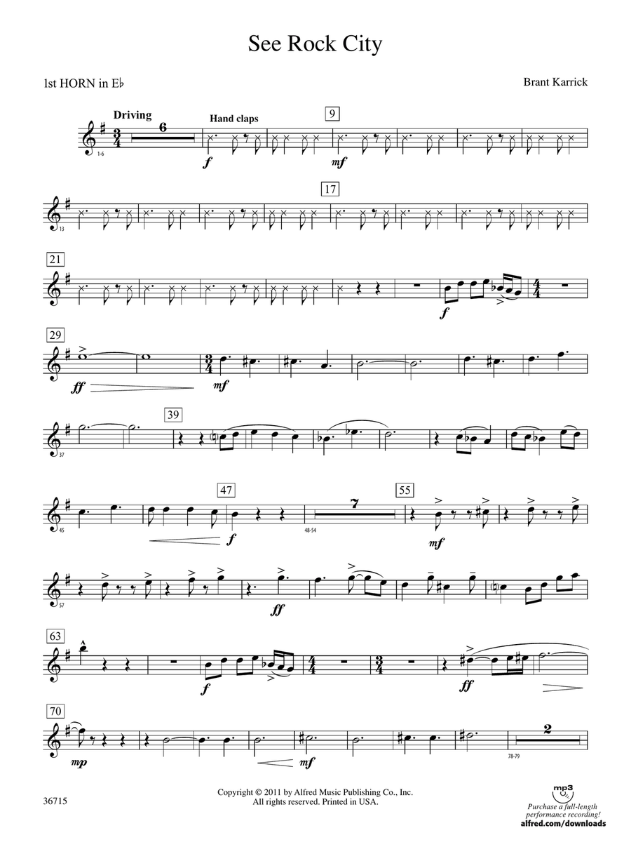 See Rock City: (World Part) 1st Horn in E-flat