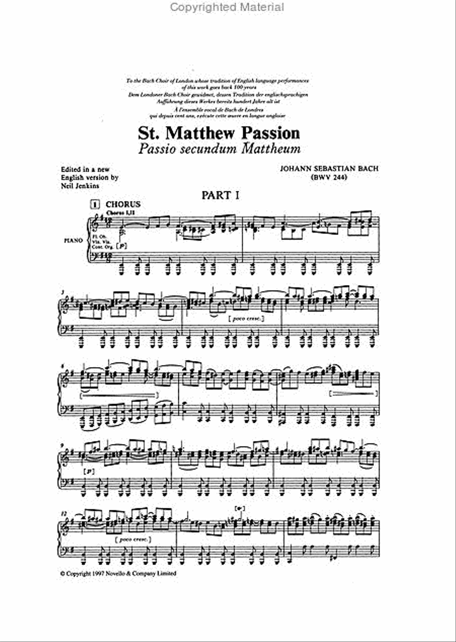 St. Matthew Passion 4-Part scores gallery preview page 2