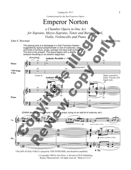 Emperor Norton (Full/Piano/Vocal Score)