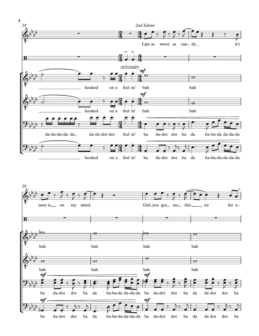 Hooked On A Feeling TTBB scores gallery preview page 4