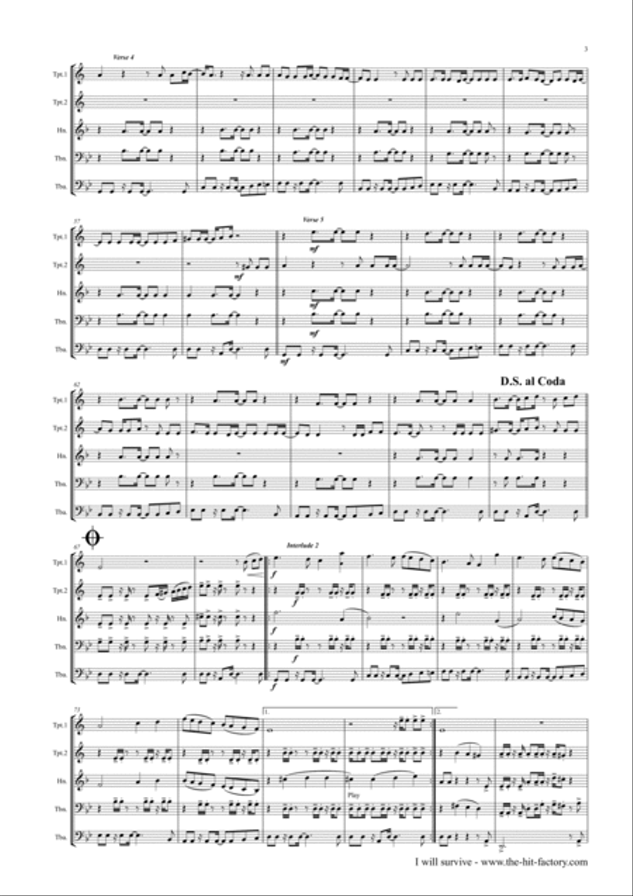 I Will Survive Euphonium scores gallery preview page 4