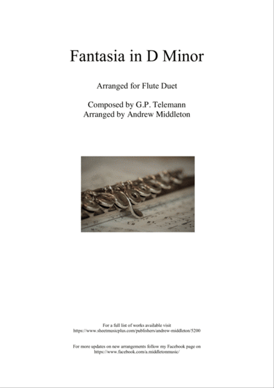 Fantasia in D Minor arranged for Flute Duet Flute Duet scores gallery preview page 1