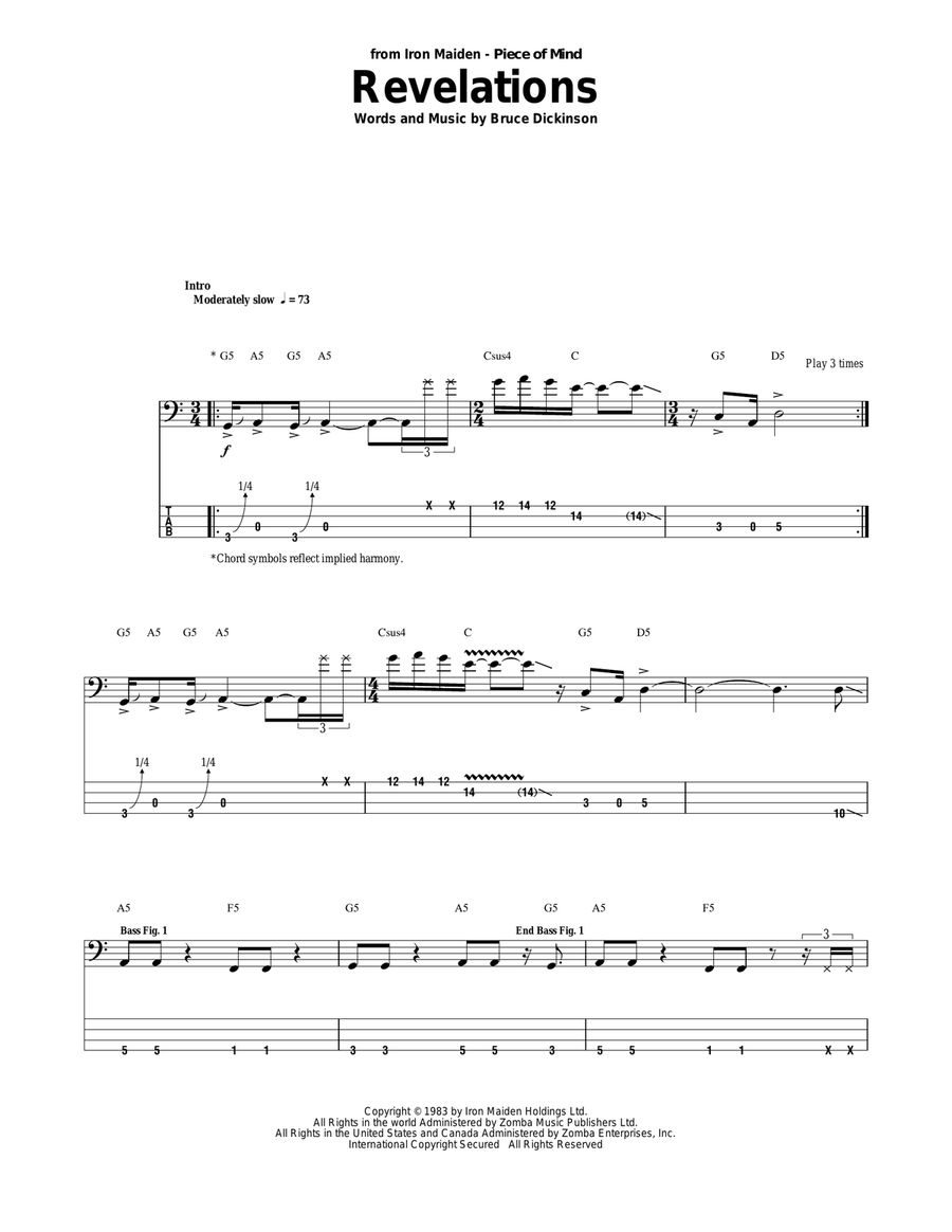 Revelations Revelations Electric Guitar scores gallery preview page 1