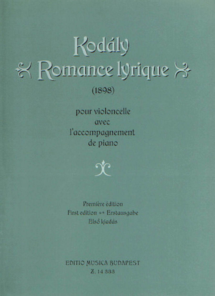 Romance Lyrique (First Edition) Piano Accompaniment scores gallery preview page 1