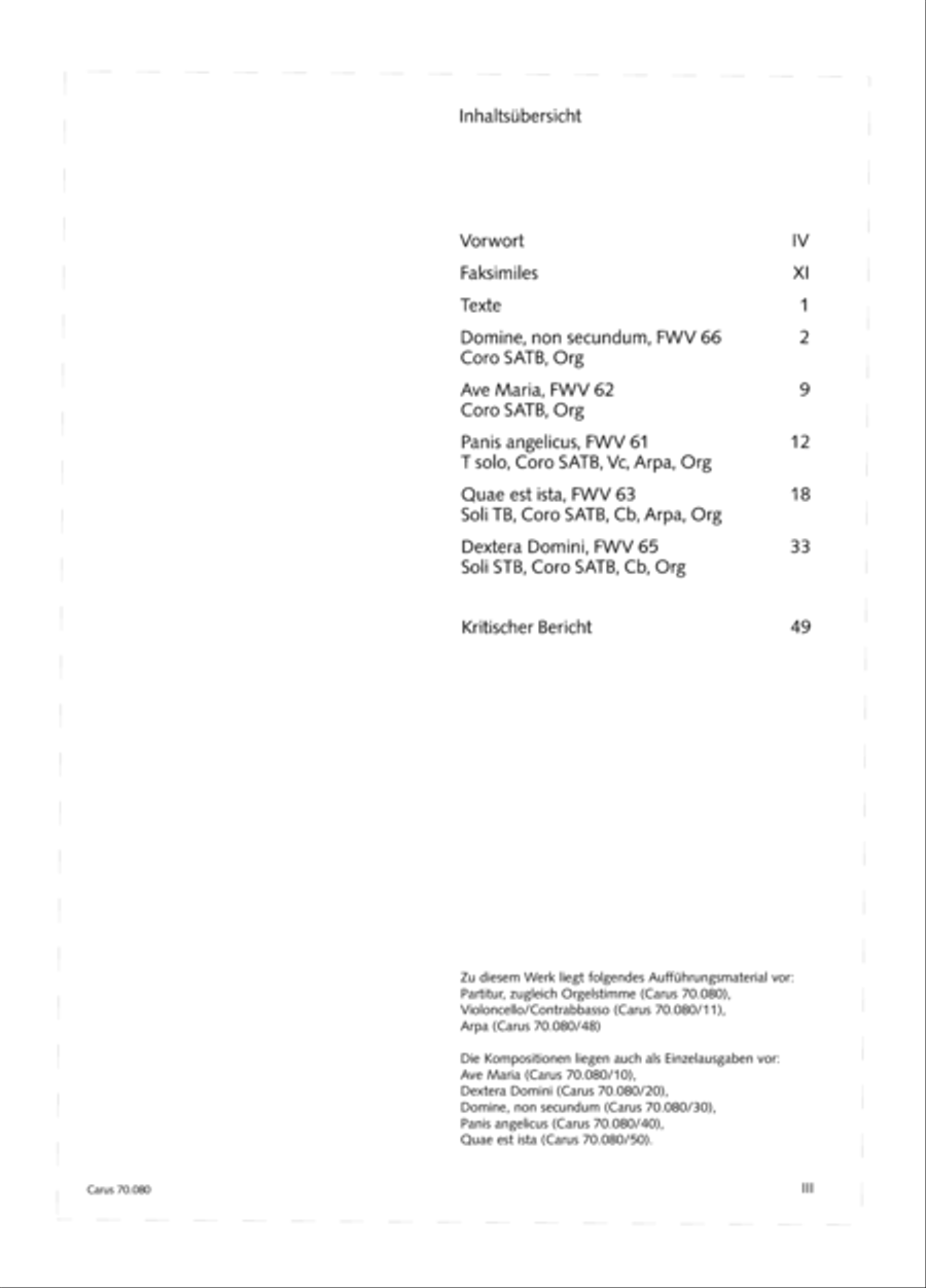 Five Short Sacred Compositions (Funf kleinere Kirchenwerke) Score scores gallery preview page 3