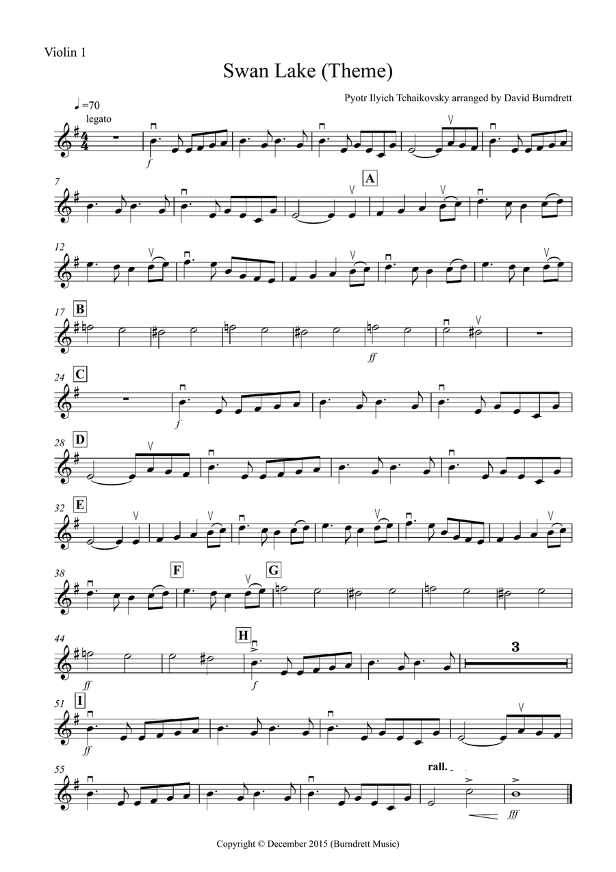 Swan Lake Theme for String Quartet String Quartet scores gallery preview page 4