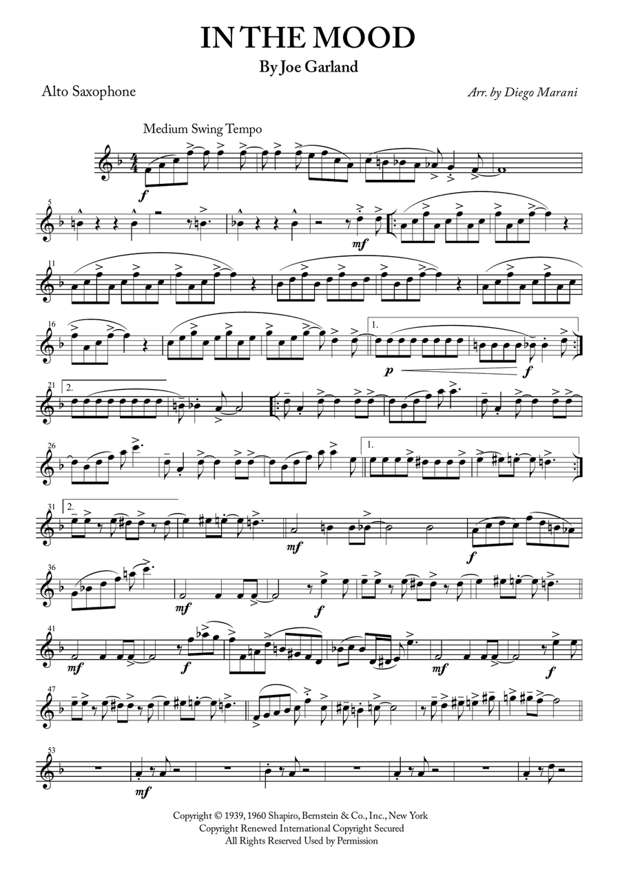 In The Mood Woodwind Quartet scores gallery preview page 1
