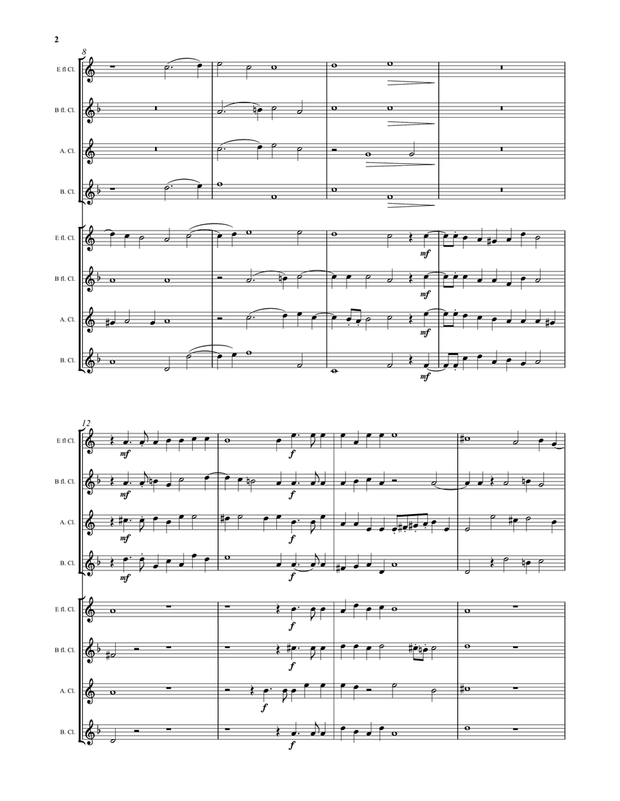 Buccinate in Neomenia Tuba (Blow the trumpet in the new moon) by Giovanni Croce for clarinet choir Clarinet Choir scores gallery preview page 2