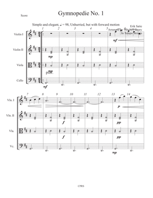 Book cover for Gymnopedie No. 1 - String Quartet / Trio