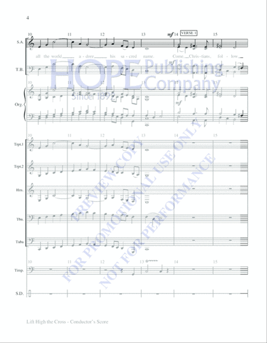 Lift High the Cross 4-Part scores gallery preview page 4