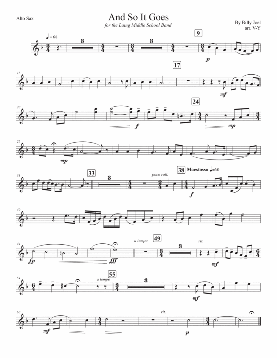 And So It Goes Concert Band scores gallery preview page 1