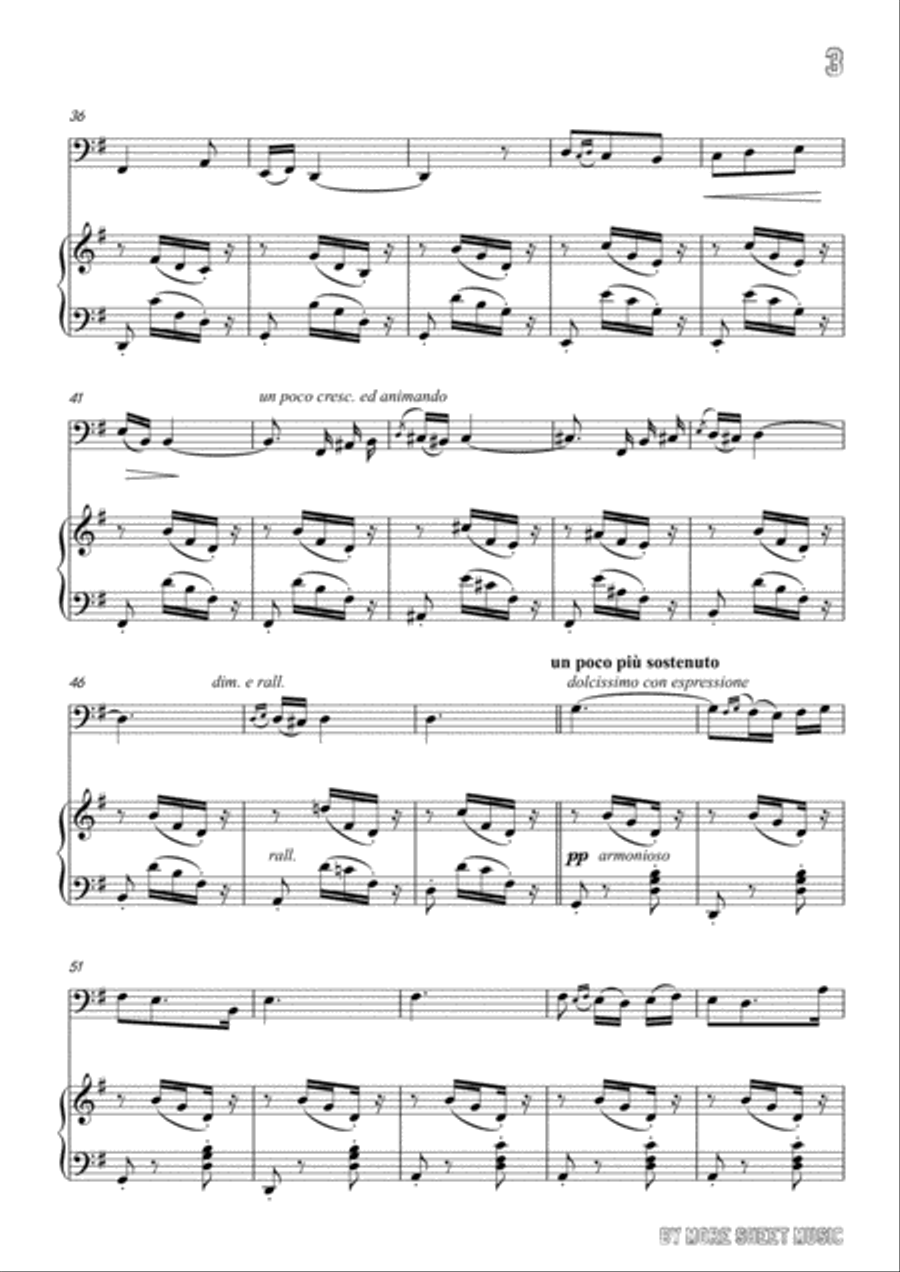 Drigo-Serenata,for Cello and Piano,for Voice and Piano Voice Solo scores gallery preview page 5