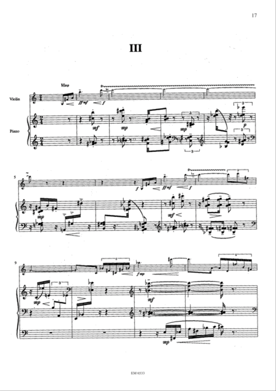 Sonata no.1 for Violin and Piano Violin Solo scores gallery preview page 5