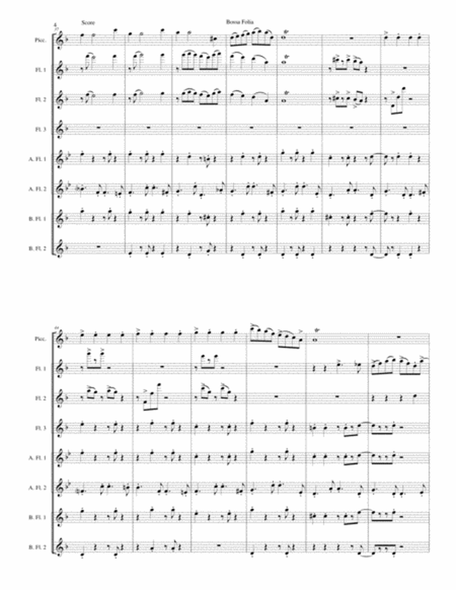 Bossa Folia for flute octet or flute choir image number null