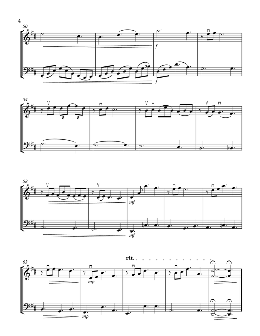 Clair De Lune - Violin & Cello Duet - Claude Debussy arr. Cellobat String Duet scores gallery preview page 4