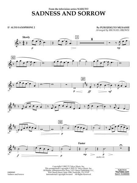 Sadness and Sorrow (from Naruto) (arr. Michael Brown) - Eb Alto Saxophone 2