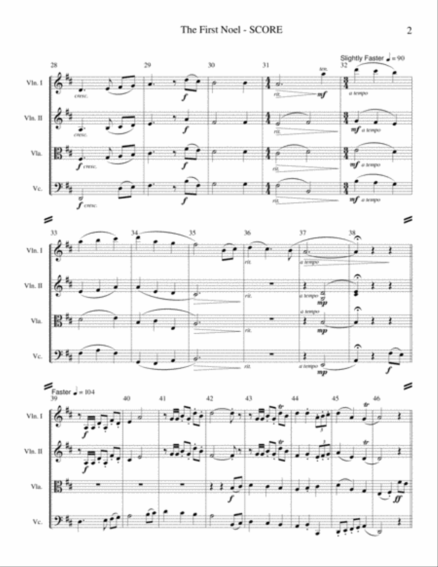 The First Noel (String Quartet) String Quartet scores gallery preview page 4