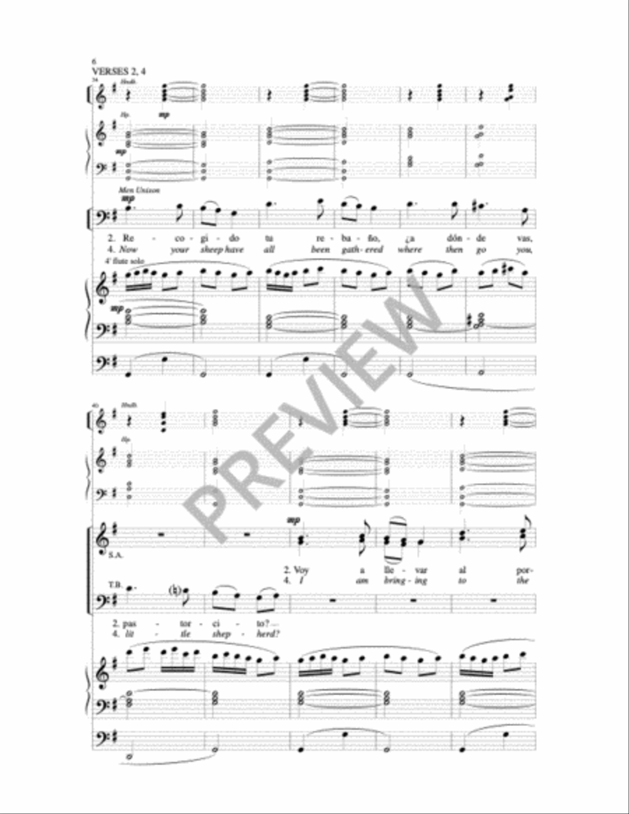 Campanas de Belen-Milligan 4-Part scores gallery preview page 3