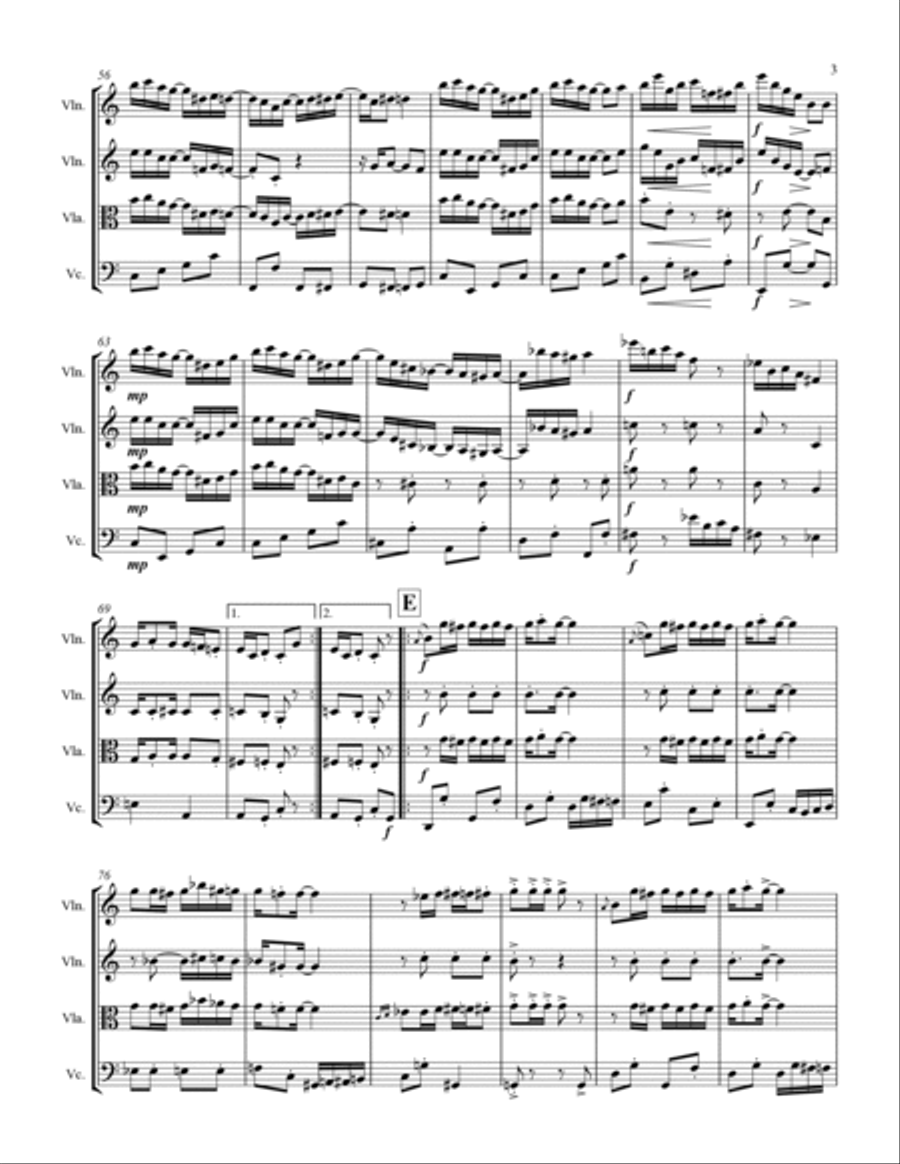 Joplin - “Fig Leaf Rag” (for String Quartet) String Quartet scores gallery preview page 4