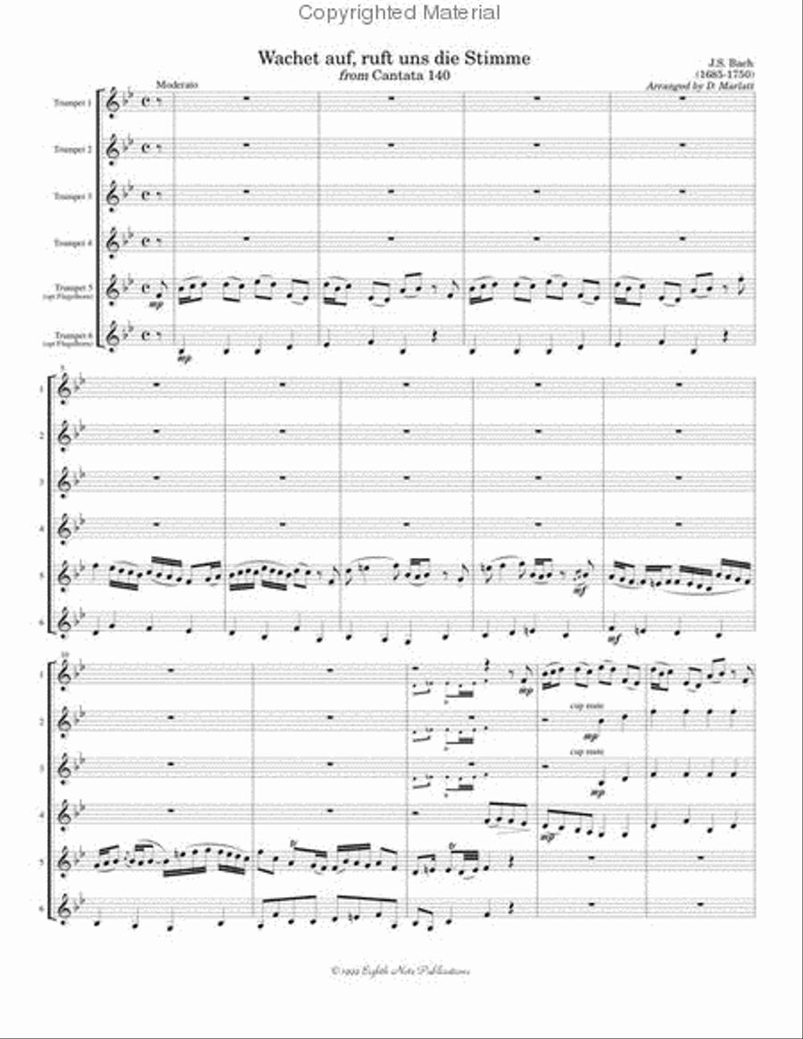 Wachet Auf (from Cantata 140) Small Ensemble scores gallery preview page 2