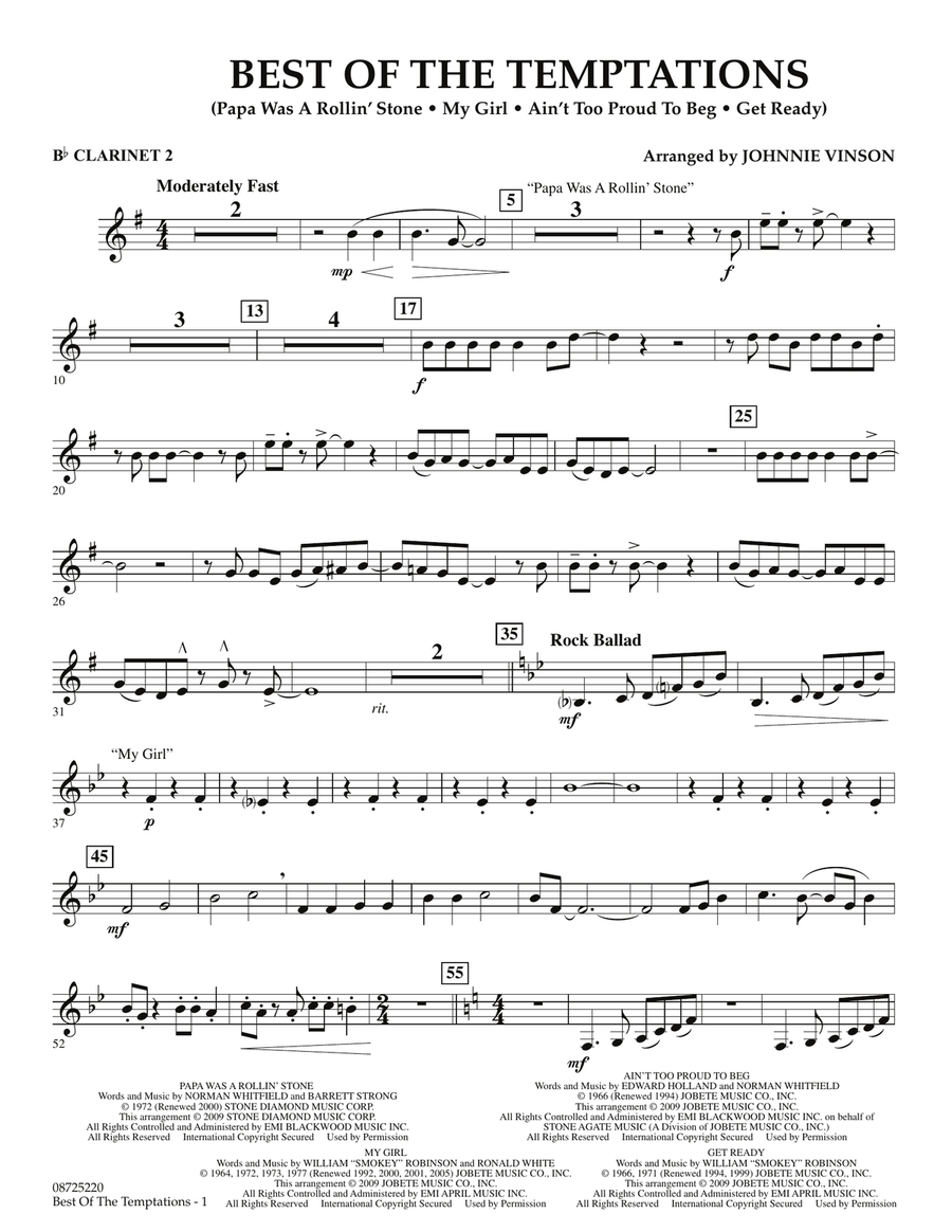 Best of The Temptations - Bb Clarinet 2