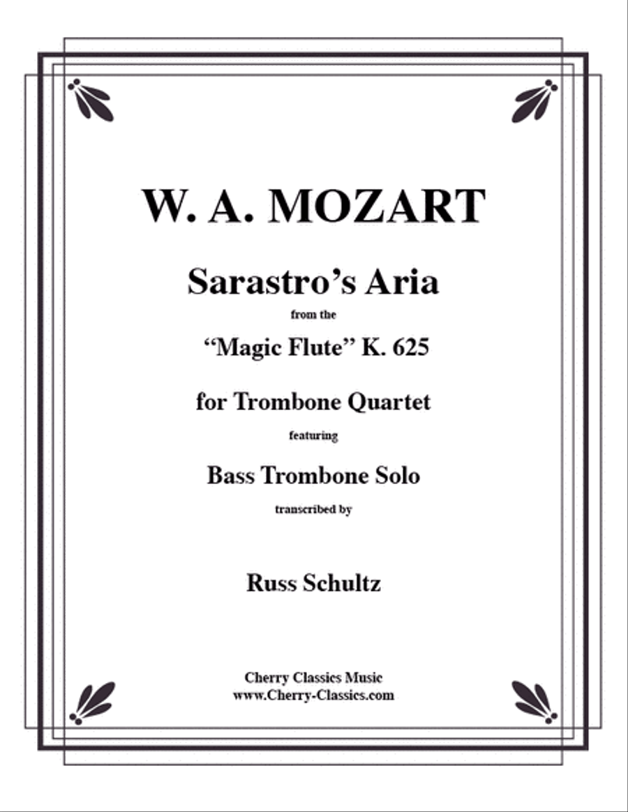 Sarastro’s Aria from Magic Flute for Trombone Quartet Trombone Quartet scores gallery preview page 1