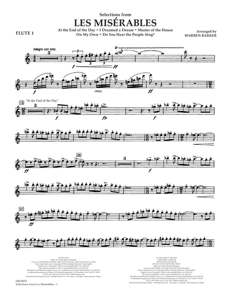 Selections from Les Misérables (arr. Warren Barker) - Flute 1