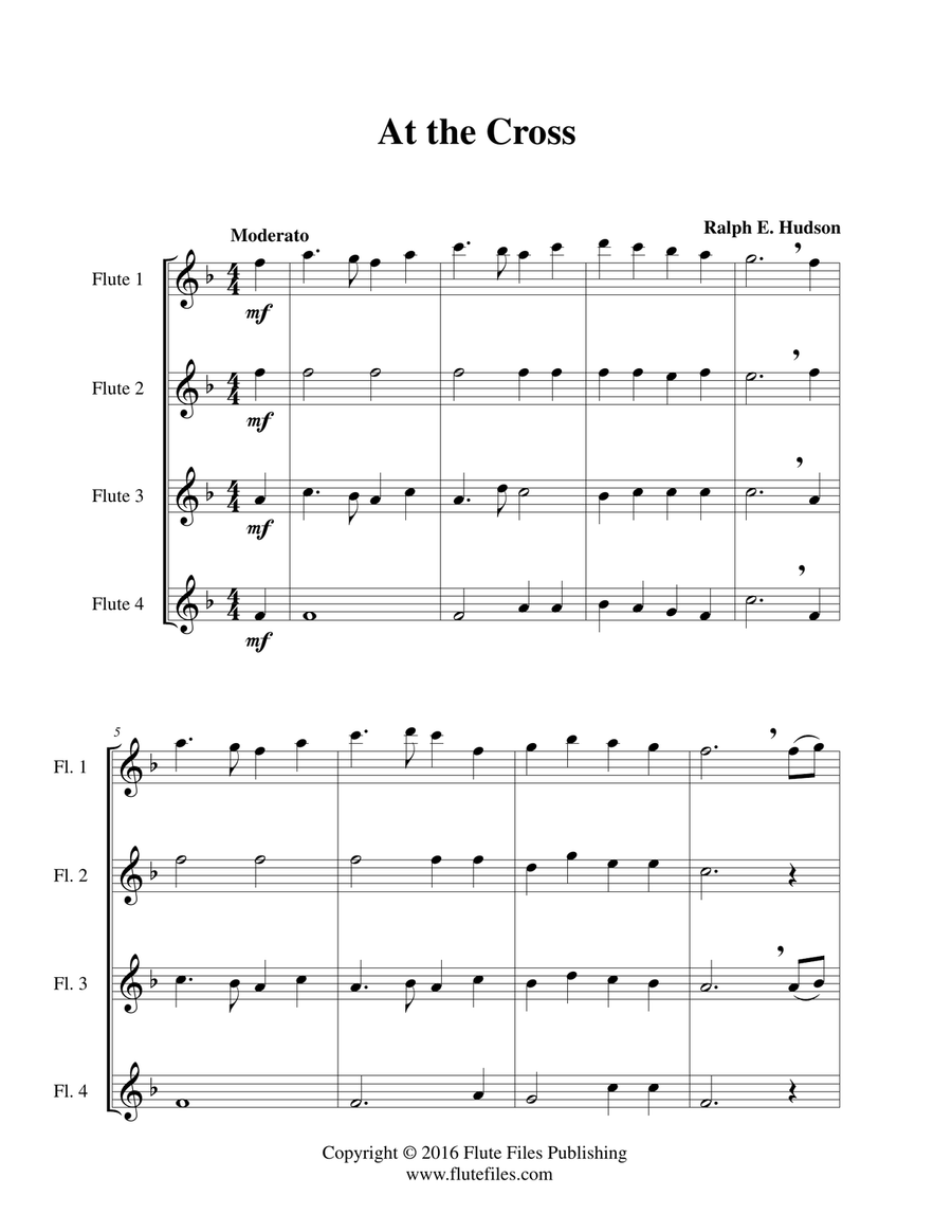 At the Cross - Flute Quartet Flute Quartet scores gallery preview page 3