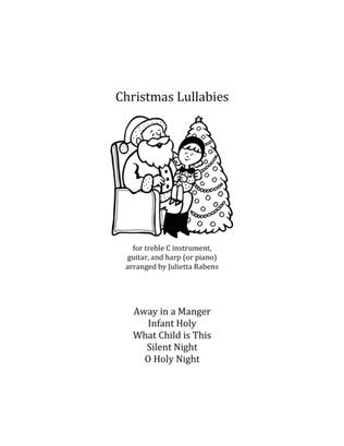 Book cover for Christmas Lullabies for treble C instrument, guitar, and harp (or piano)