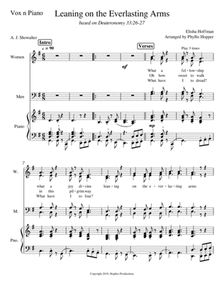 Leaning On The Everlasting Arms - SATB Piano