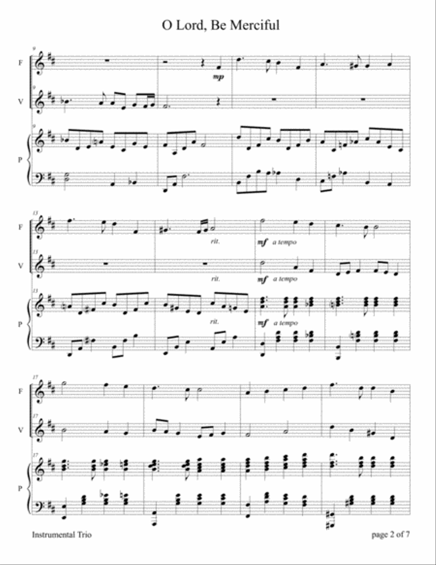 O Lord, Be Merciful (Flute and/or Violin Duet with Piano Accompaniment) Flute scores gallery preview page 4