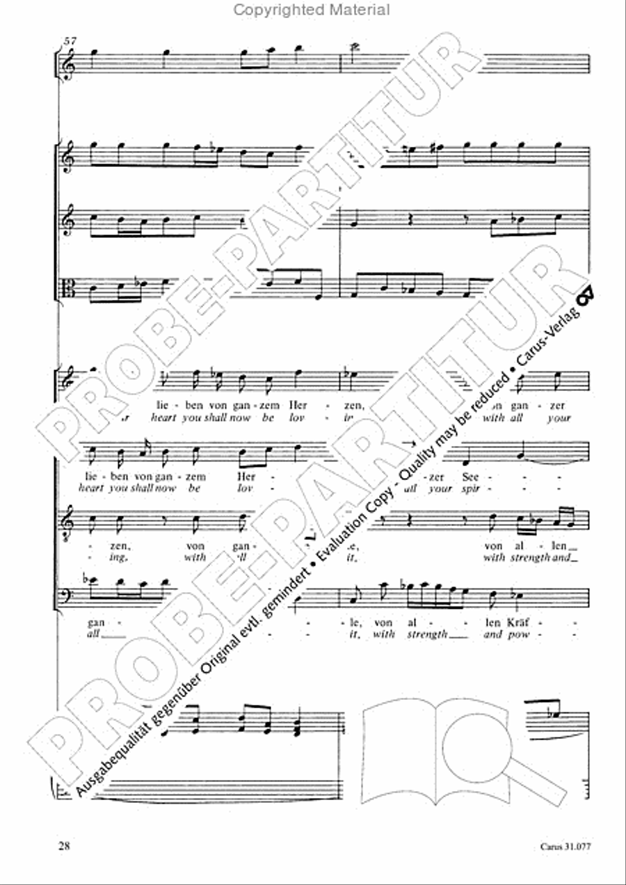 The Lord your God you shall now be loving (Du sollt Gott, deinen Herren, lieben) 4-Part scores gallery preview page 29