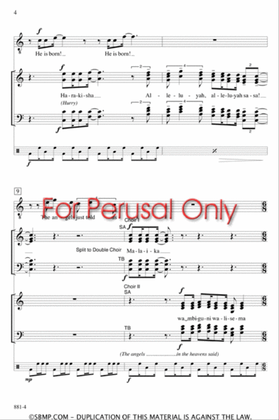 Alleluyah Sasa - SATB divisi Octavo Divisi scores gallery preview page 3