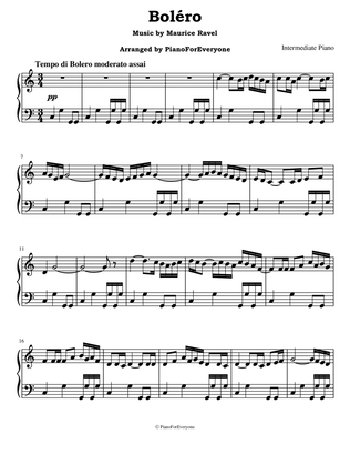 Boléro - Ravel (Intermediate Piano)